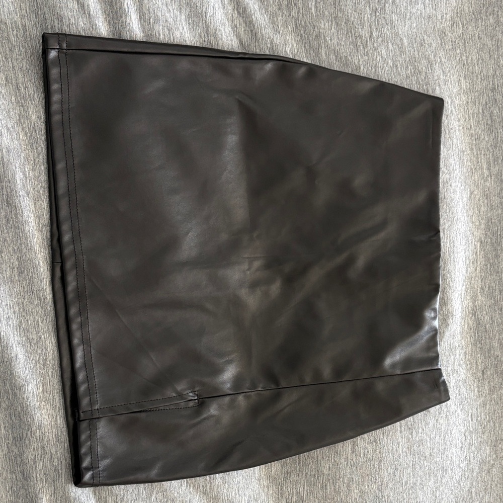 Black Faux Leather Skirt